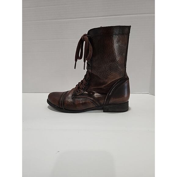 Steve Madden Leather Women's Size 8 Troopa Brown Combat Boots - Picture 13 of 16